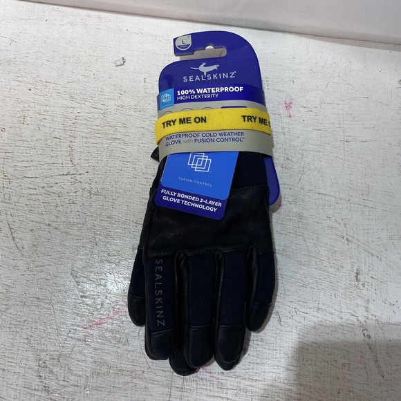 Seal Skinz Waterproof Cold Weather Glove with Fusion Control Black Sz L, 10 - Picture 1 of 4